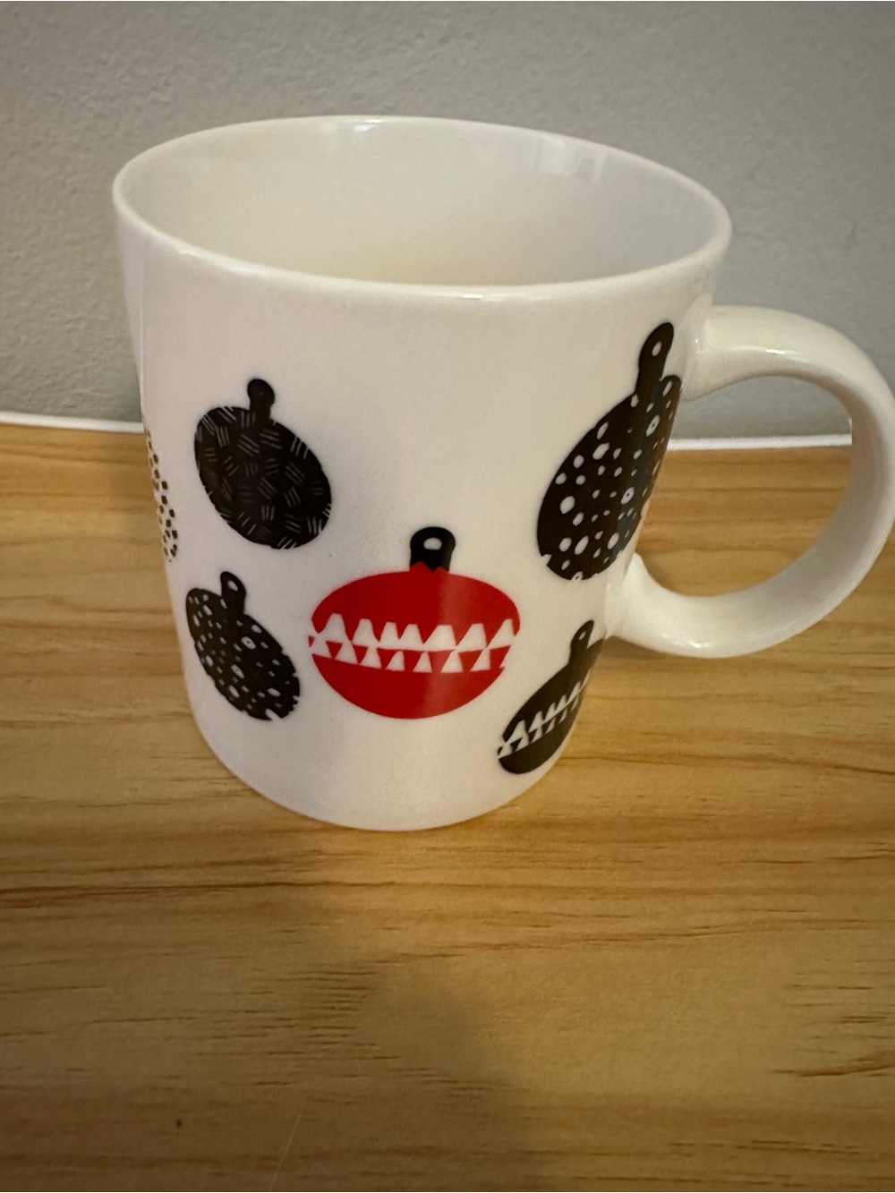 Starbucks 2016 ornament mug White Red and Black Ornament Motif